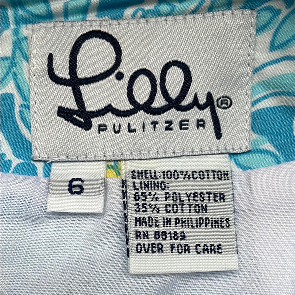 Lilly Pulitzer Blue and White Knee-Length Pencil Skirt - Picture 4 of 4